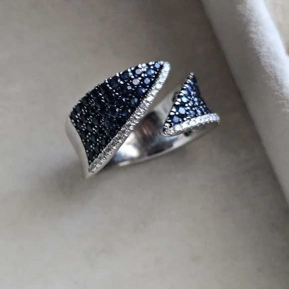 Gabriel&Co. Sapphire Bypass Ring - Picture 1 of 9